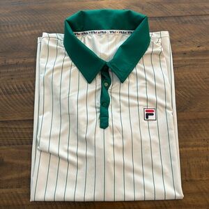 Vintage Fila Mens Performance Iconic BB1 Green Polo Shirt